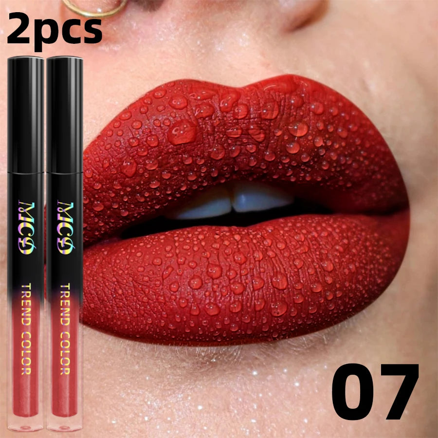 19 colors Matte Velvet Lip Gloss Waterproof Liquid Lipstick Nude Black Lips tint Makeup Lip Glaze Cosmetics Red Lip Stain Beauty--ANDROMEDA QUINNS | AURELLE'S-ANDROMEDA QUINNS | AURELLE'S