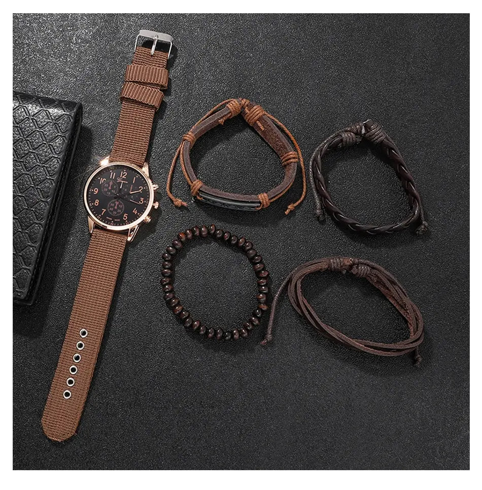 New Mens Fashion Quartz Men Watches Top Brand Luxury Male Clock Watch Sport Wrist Watch Bracelet Set Clock Relogio Masculino--ANDROMEDA QUINNS | AURELLE'S-ANDROMEDA QUINNS | AURELLE'S