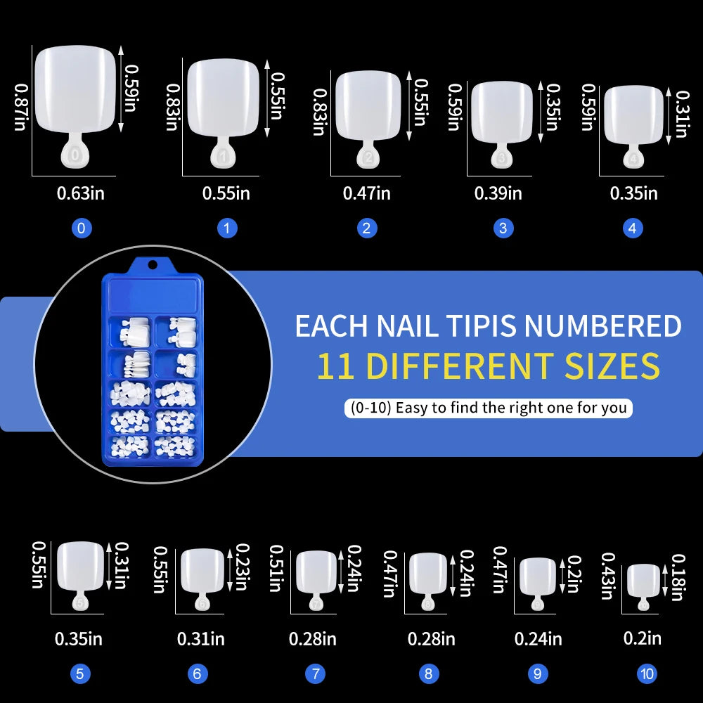 100pcs Fake Toenail Natural White Press On Toe Foot Full Cover Square Nails Art Tips Artificial Acrylic False Nail Manicure Tool--ANDROMEDA QUINNS | AURELLE'S-ANDROMEDA QUINNS | AURELLE'S