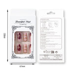 24Pcs Retro Flower Long Coffin French Fake Nails Caviar Bead Floral Gold Hollow Design Press On Nail Tips Y2k Acrylic False Nail--ANDROMEDA QUINNS | AURELLE'S-ANDROMEDA QUINNS | AURELLE'S