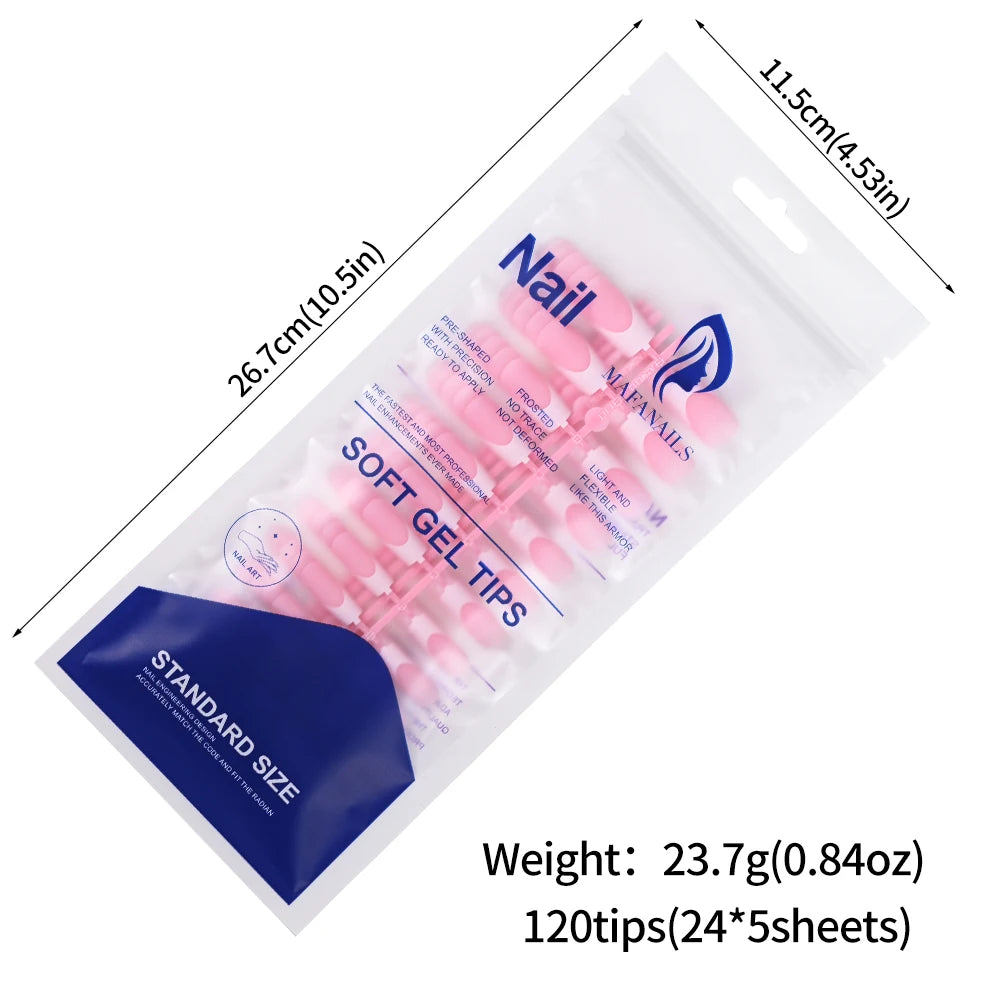 120pcs Pink French Tip Press-On Nails Medium Length Square Shape With Glossy Finish False Nails Full Cover Pre-Shaped Fake Nails--ANDROMEDA QUINNS | AURELLE'S-ANDROMEDA QUINNS | AURELLE'S