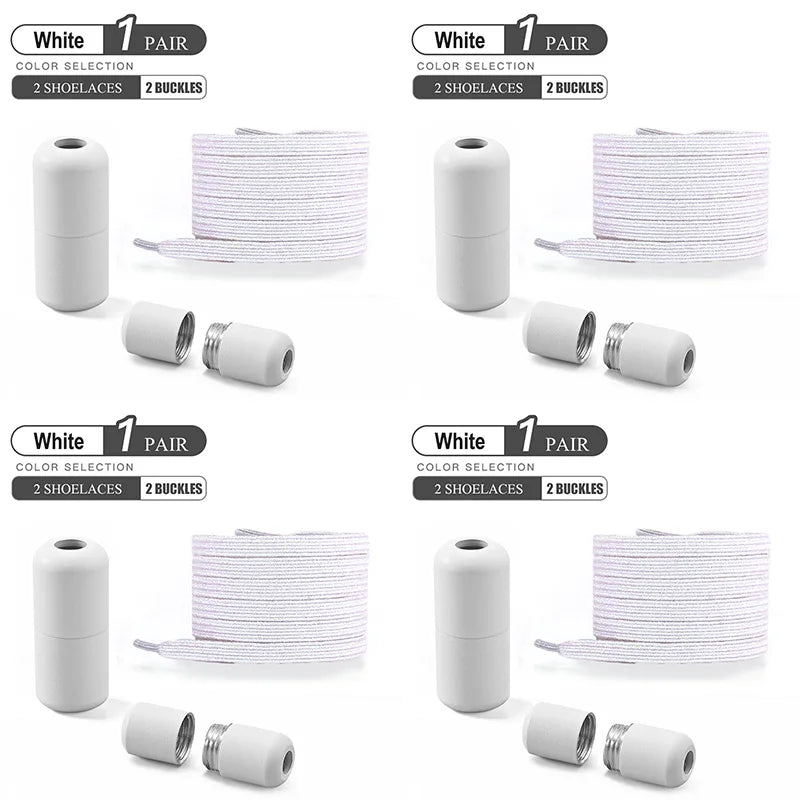 1Pair/2Pairs/4Pairs No Tie Shoe Laces Colorful Buckle Shoelaces Pearl Light Colorful Fashion Without Ties Elastic Laces Sneaker--ANDROMEDA QUINNS | AURELLE'S-ANDROMEDA QUINNS | AURELLE'S
