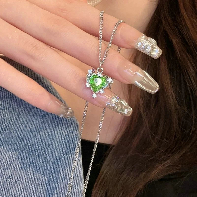 New Wine Red Cherry Gold Color Pendant Necklace For Women Personality Fashion Necklace Wedding Jewelry Birthday Gifts--ANDROMEDA QUINNS | AURELLE'S-ANDROMEDA QUINNS | AURELLE'S