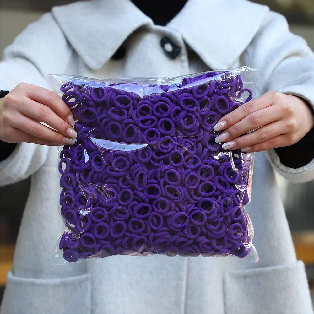 50Pcs/bag Colorful Basic Nylon Ealstic Hair Ties for Girls Ponytail Hold Scrunchie Rubber Band Kid Fashion Hair Accessories--ANDROMEDA QUINNS | AURELLE'S-ANDROMEDA QUINNS | AURELLE'S