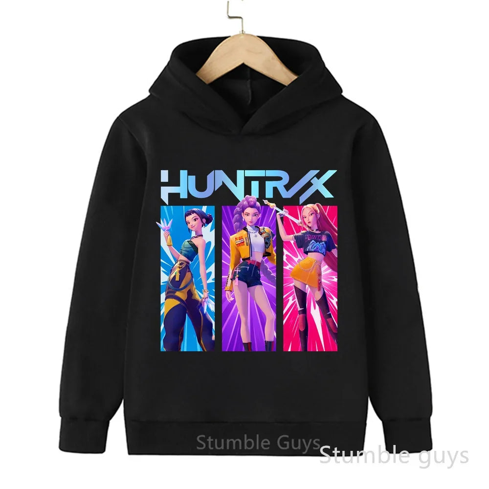 Fashion Casual Kpop Demon Hunters Hoodie Set Boys Girls Kids Autumn Anime Sweatshirts Trucksuit Wear