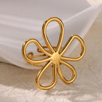 Stainless Steel Exaggerated Big Flower Rings For Women Gold Color Sunflower Finger Ring Female Fashion Aesthetic Jewelry Gift--ANDROMEDA QUINNS | AURELLE'S-ANDROMEDA QUINNS | AURELLE'S