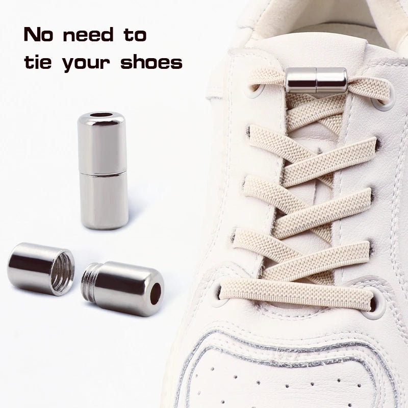 1Pair Elastic Laces Sneakers No Tie Shoe laces Capsule Lock Shoelaces Without ties Kids Adult 0.6cm Flat Shoelace for Shoes--ANDROMEDA QUINNS | AURELLE'S-ANDROMEDA QUINNS | AURELLE'S