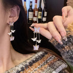 925 Silver Needle Purple Butterfly Long Tassel Earrings For Women Jewelry 2025 Trending Korean Fashion Luxury Crystal Earrings--ANDROMEDA QUINNS | AURELLE'S-ANDROMEDA QUINNS | AURELLE'S