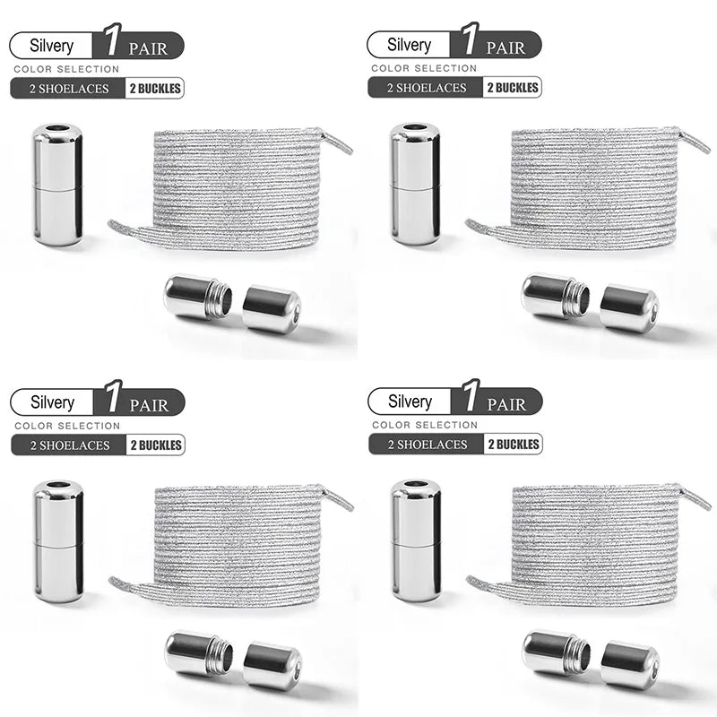 1Pair/2Pairs/4Pairs No Tie Shoe Laces Colorful Buckle Shoelaces Pearl Light Colorful Fashion Without Ties Elastic Laces Sneaker--ANDROMEDA QUINNS | AURELLE'S-ANDROMEDA QUINNS | AURELLE'S