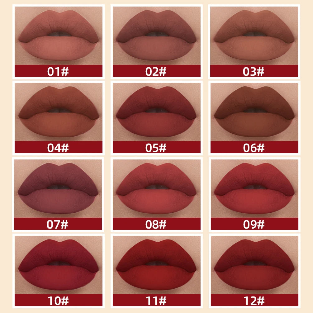 QIBEST Matte Liquid Lipstick Waterproof Long Lasting Velvet Lip Gloss Tint Tube Matte Nude Pigment Red Lipgloss Lips Makeup--ANDROMEDA QUINNS | AURELLE'S-ANDROMEDA QUINNS | AURELLE'S