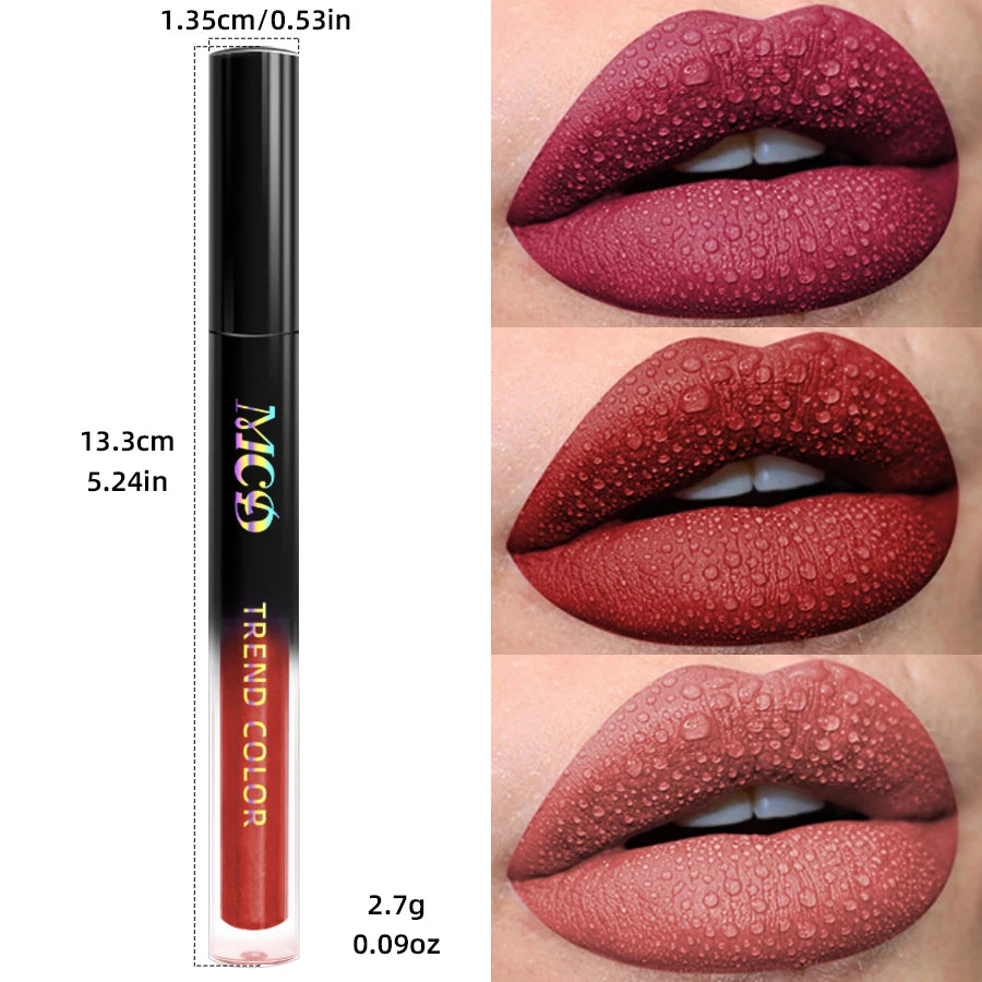 19 colors Matte Velvet Lip Gloss Waterproof Liquid Lipstick Nude Black Lips tint Makeup Lip Glaze Cosmetics Red Lip Stain Beauty--ANDROMEDA QUINNS | AURELLE'S-ANDROMEDA QUINNS | AURELLE'S