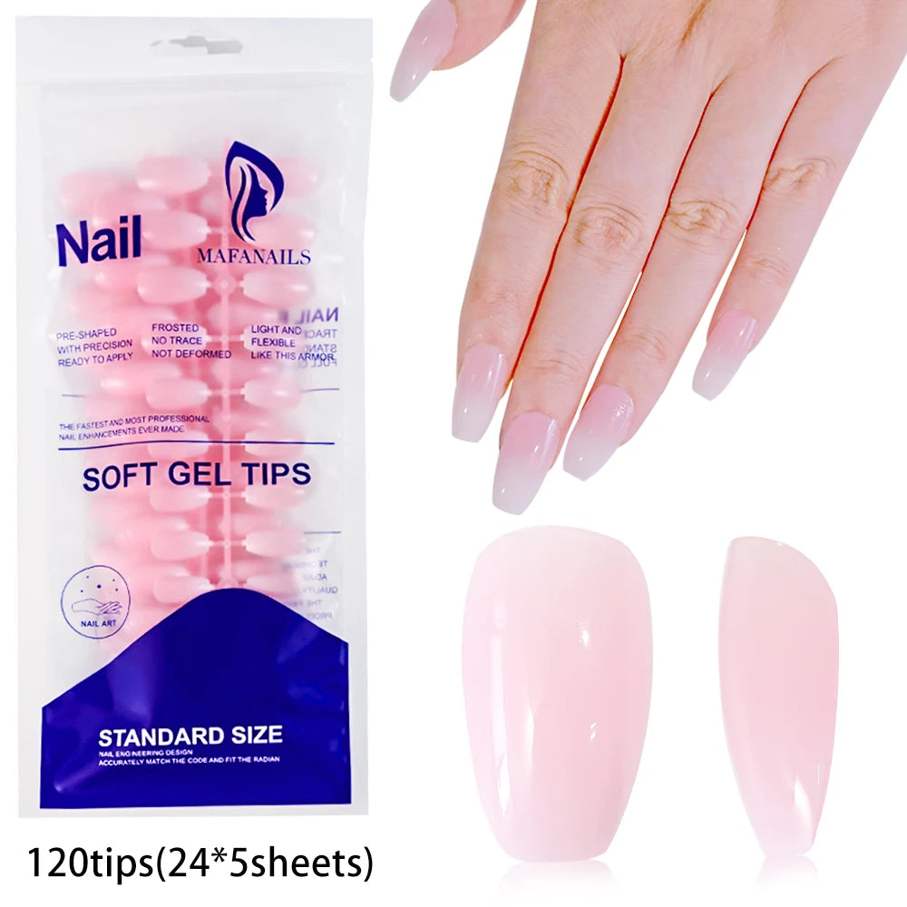 120Pcs/box Matte Pink French Press On Nails Acrylic Long Square Fake Nails Tips Full Cover Women Extension Wearable False Nails---ANDROMEDA QUINNS | AURELLE'S-ANDROMEDA QUINNS | AURELLE'S