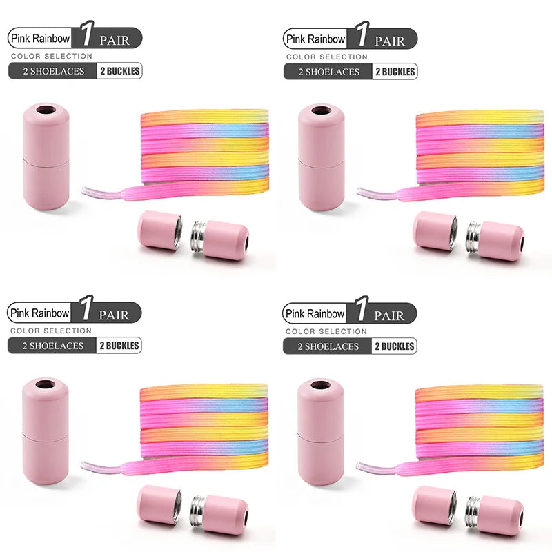 1Pair/2Pairs/4Pairs No Tie Shoe Laces Colorful Buckle Shoelaces Pearl Light Colorful Fashion Without Ties Elastic Laces Sneaker--ANDROMEDA QUINNS | AURELLE'S-ANDROMEDA QUINNS | AURELLE'S