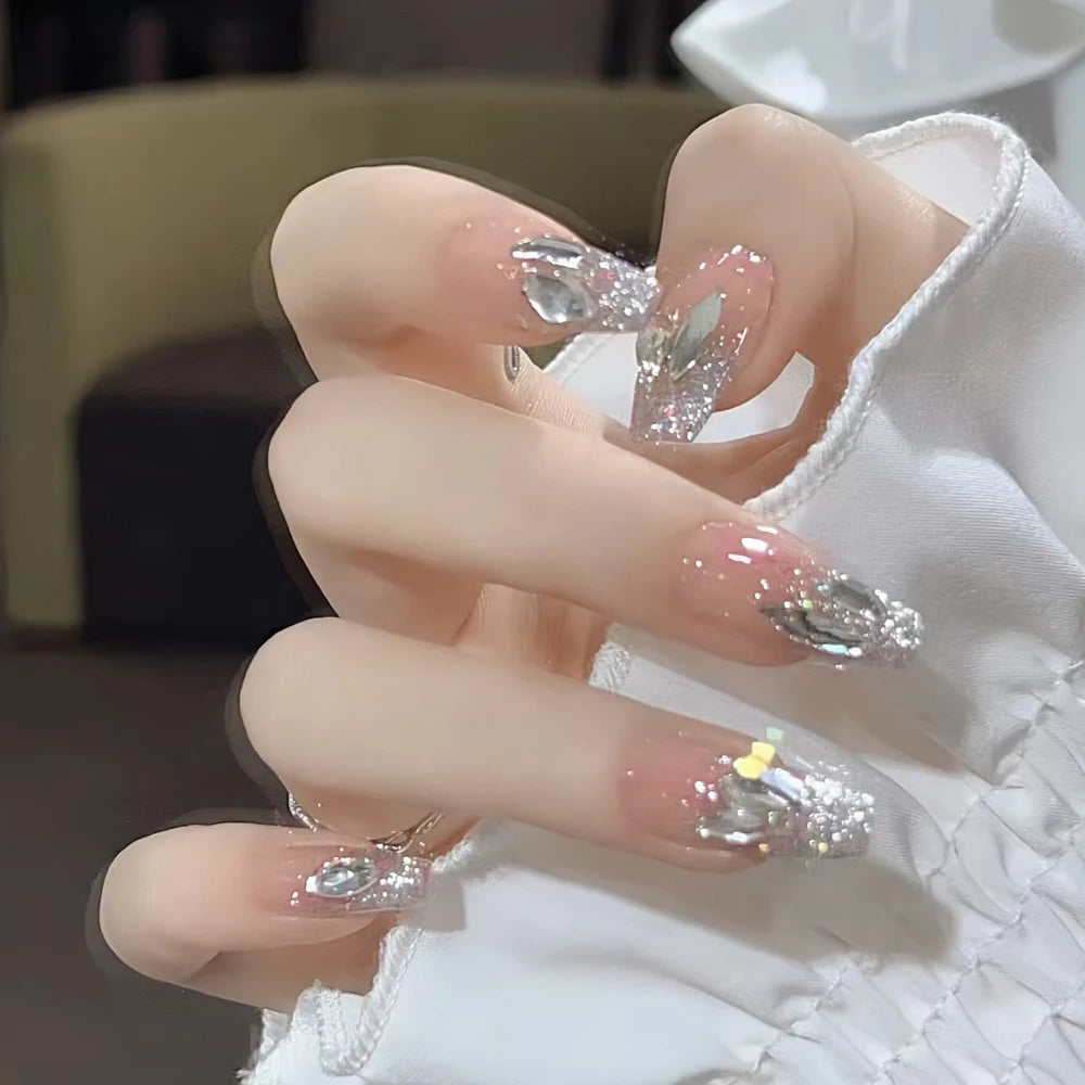 24Pcs Retro Flower Long Coffin French Fake Nails Caviar Bead Floral Gold Hollow Design Press On Nail Tips Y2k Acrylic False Nail--ANDROMEDA QUINNS | AURELLE'S-ANDROMEDA QUINNS | AURELLE'S