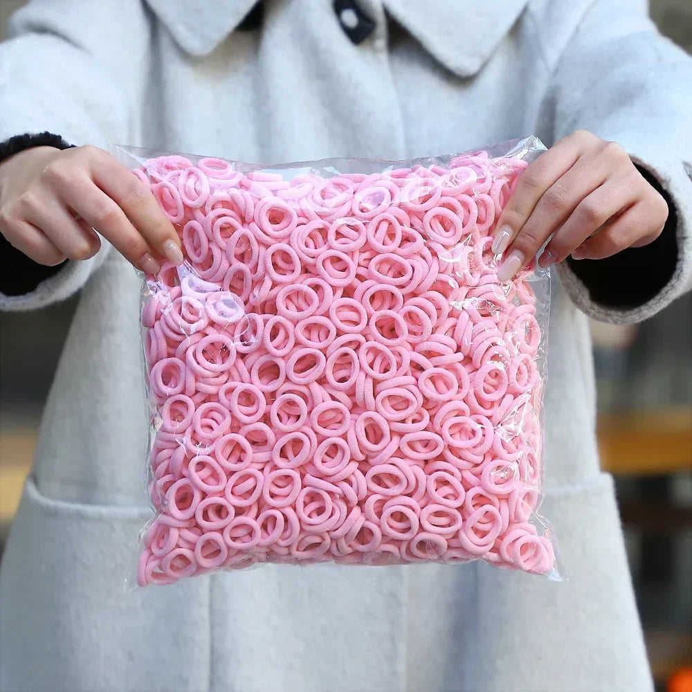 50Pcs/bag Colorful Basic Nylon Ealstic Hair Ties for Girls Ponytail Hold Scrunchie Rubber Band Kid Fashion Hair Accessories--ANDROMEDA QUINNS | AURELLE'S-ANDROMEDA QUINNS | AURELLE'S