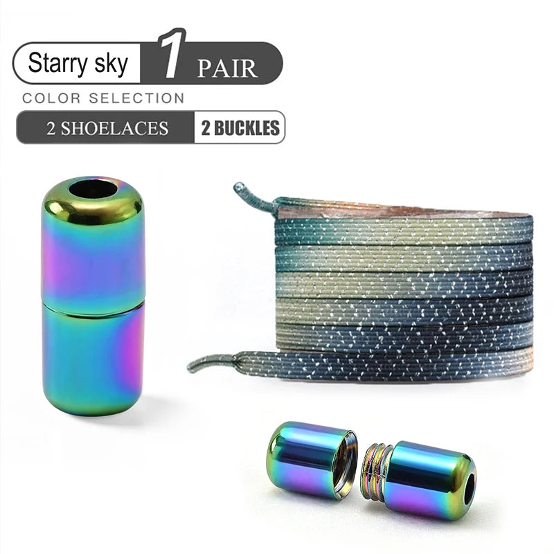 1Pair/2Pairs/4Pairs No Tie Shoe Laces Colorful Buckle Shoelaces Pearl Light Colorful Fashion Without Ties Elastic Laces Sneaker--ANDROMEDA QUINNS | AURELLE'S-ANDROMEDA QUINNS | AURELLE'S