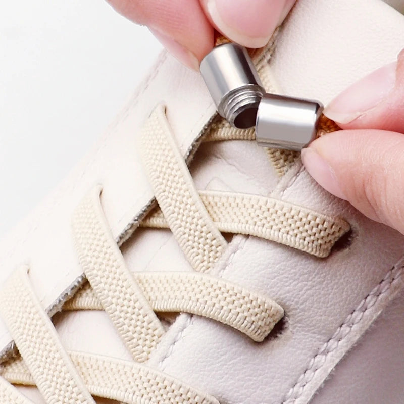 1Pair Elastic Laces Sneakers No Tie Shoe laces Capsule Lock Shoelaces Without ties Kids Adult 0.6cm Flat Shoelace for Shoes--ANDROMEDA QUINNS | AURELLE'S-ANDROMEDA QUINNS | AURELLE'S