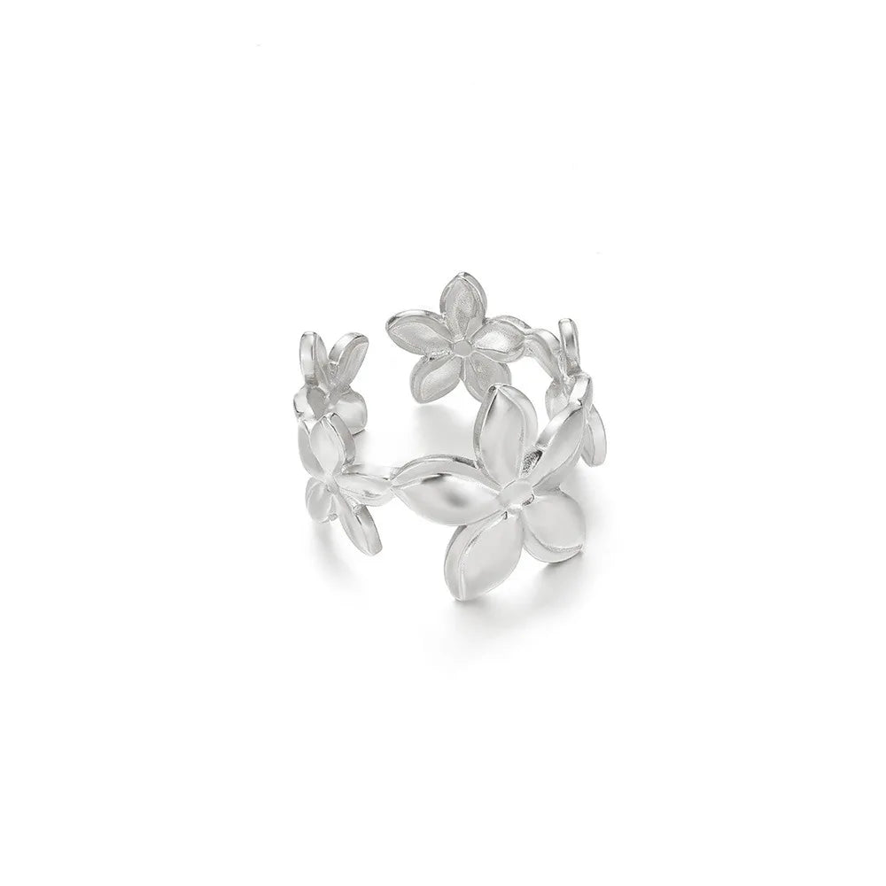 Stainless Steel Exaggerated Big Flower Rings For Women Gold Color Sunflower Finger Ring Female Fashion Aesthetic Jewelry Gift--ANDROMEDA QUINNS | AURELLE'S-ANDROMEDA QUINNS | AURELLE'S