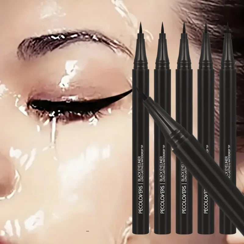 5PCS/Set Smooth Liquid Eyeliner Pen, Waterproof, Long-lasting Makeup, Black, Ultra-fine Pen Tip,Create A Charming Eye Makeup--ANDROMEDA QUINNS | AURELLE'S-ANDROMEDA QUINNS | AURELLE'S