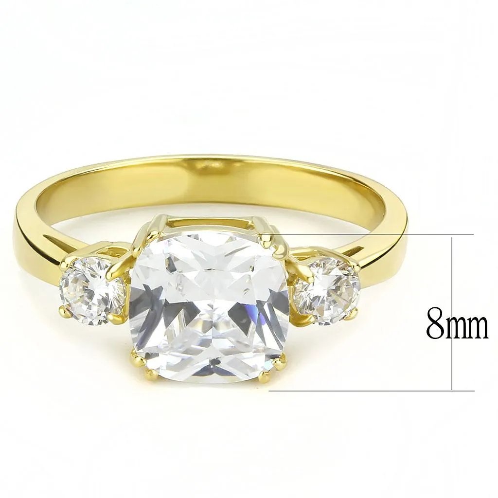 TK3674 - IP Gold(Ion Plating) Stainless Steel Ring with AAA Grade CZ  in Clear-Ring-ANDROMEDA QUINNS | AURELLE'S-Alamode
