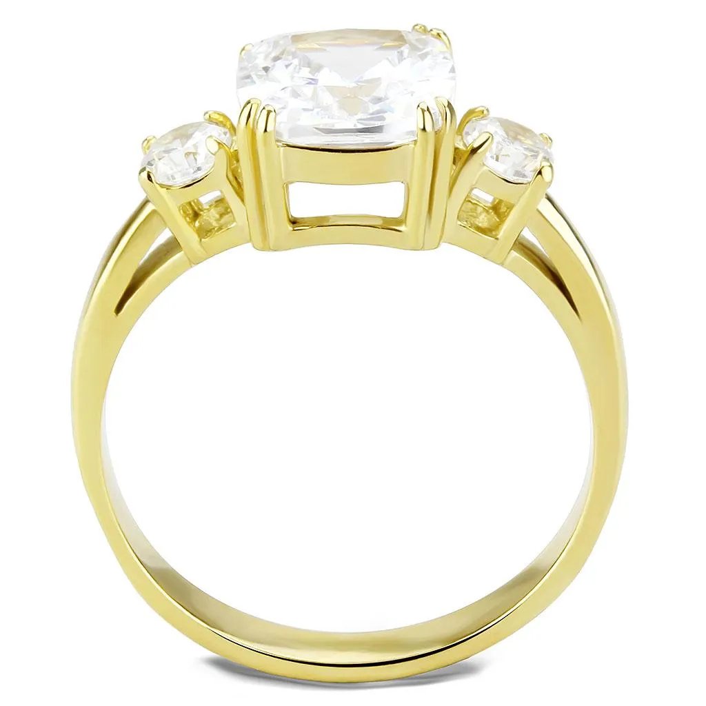 TK3674 - IP Gold(Ion Plating) Stainless Steel Ring with AAA Grade CZ  in Clear-Ring-ANDROMEDA QUINNS | AURELLE'S-Alamode