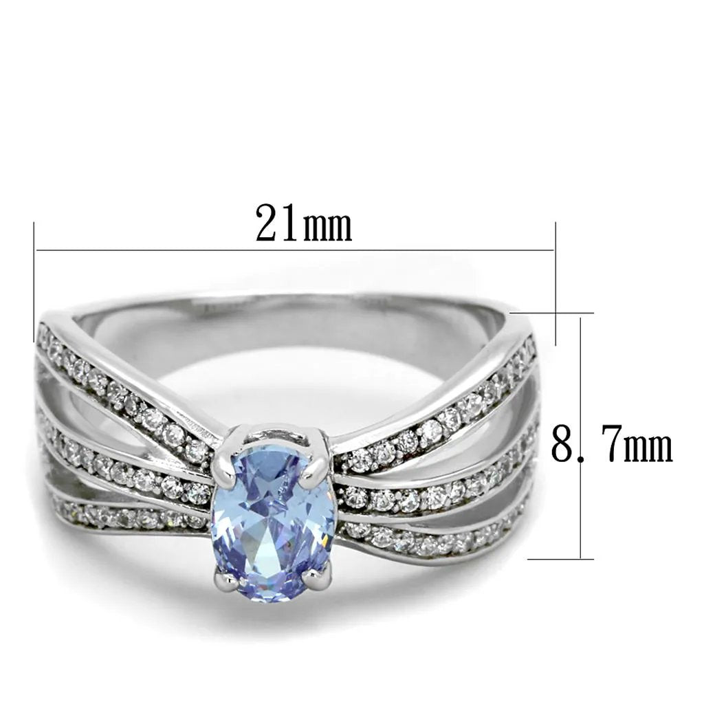 TS265 - Rhodium 925 Sterling Silver Ring with AAA Grade CZ  in Light Amethyst-Ring-ANDROMEDA QUINNS | AURELLE'S-Alamode