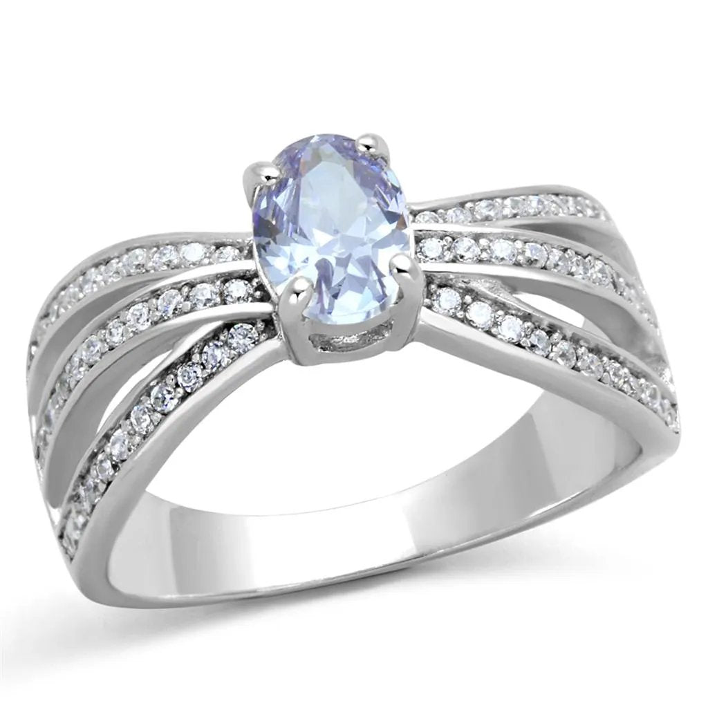 TS265 - Rhodium 925 Sterling Silver Ring with AAA Grade CZ  in Light Amethyst-Ring-ANDROMEDA QUINNS | AURELLE'S-Alamode