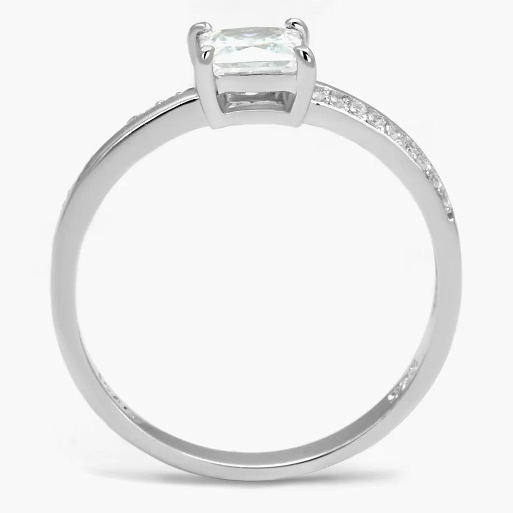TS558 - Rhodium 925 Sterling Silver Ring with AAA Grade CZ  in Clear-Ring-ANDROMEDA QUINNS | AURELLE'S-Alamode