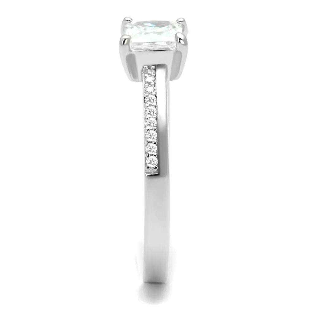 TS558 - Rhodium 925 Sterling Silver Ring with AAA Grade CZ  in Clear-Ring-ANDROMEDA QUINNS | AURELLE'S-Alamode