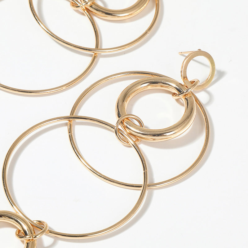 Big Hoop Earrings Personality Temperament Long Geometric Round Earrings For Women & Girls--ANDROMEDA QUINNS | AURELLE'S-ANDROMEDA QUINNS | AURELLE'S