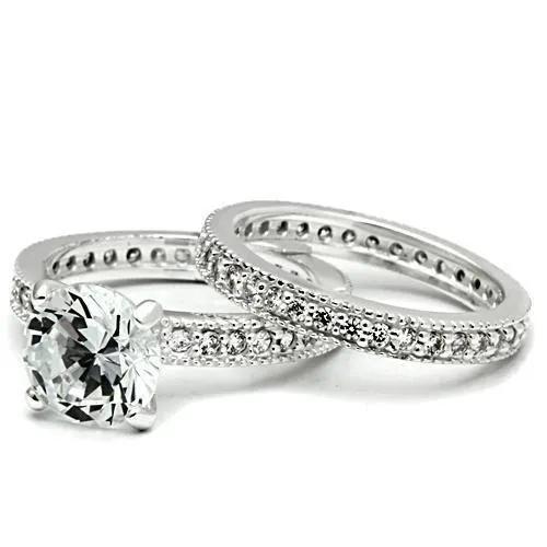 LOS527 - Rhodium 925 Sterling Silver Ring with AAA Grade CZ  in Clear-Ring-ANDROMEDA QUINNS | AURELLE'S-Alamode