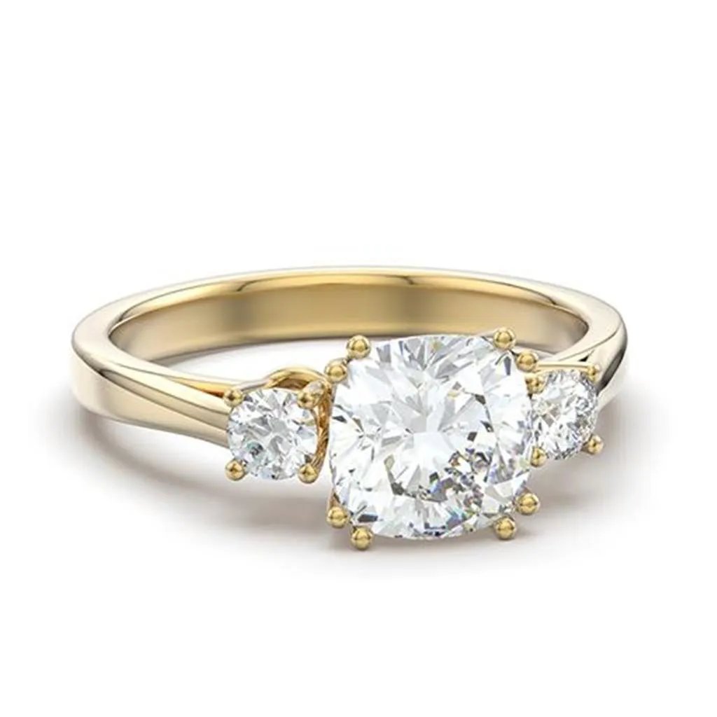 TK3674 - IP Gold(Ion Plating) Stainless Steel Ring with AAA Grade CZ  in Clear-Ring-ANDROMEDA QUINNS | AURELLE'S-Alamode